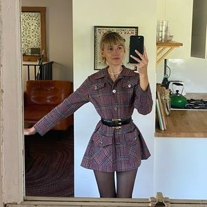 Vintage plaid blazer/ dress